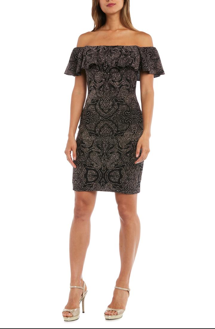 Women's Morgan & Co. Off The Shoulder Glitter Knit Dress
