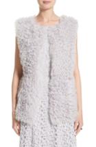 Women's St John Collection Reversible Genuine Curly Lamb Fur Vest