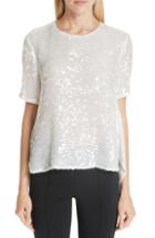 Women's Adam Lippes Open Back Sequin Embroidered Blouse