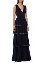 Women's Ml Monique Lhuillier Layered Crepe Gown - Blue