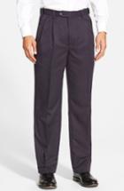 Men's Berle Self Sizer Waist Pleated Trousers X 32 - Blue