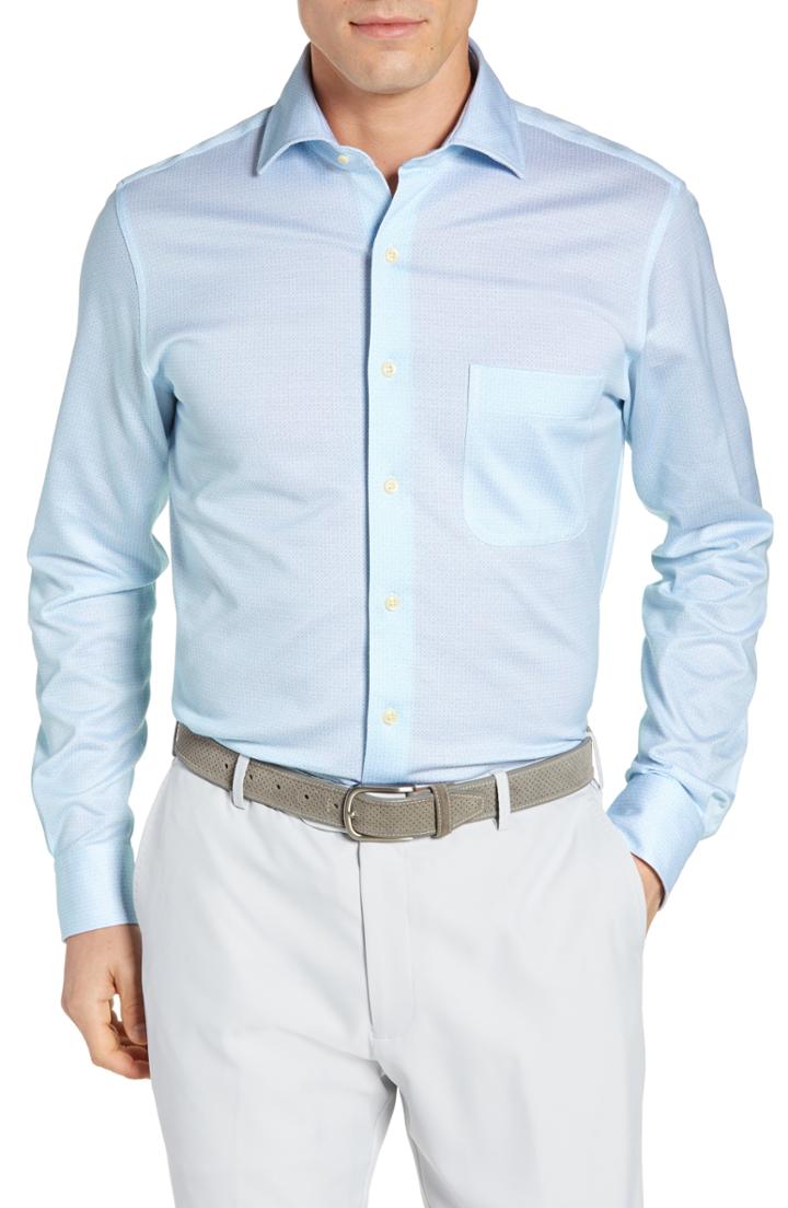 Men's Peter Millar Tar Heel Classic Fit Sport Shirt - Blue