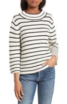 Women's La Vie Rebecca Taylor Stripe Cotton & Wool Pullover - Black