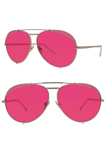 Women's Diff X Khloe Koko 63mm Oversize Aviator Sunglasses - Gold/ Red