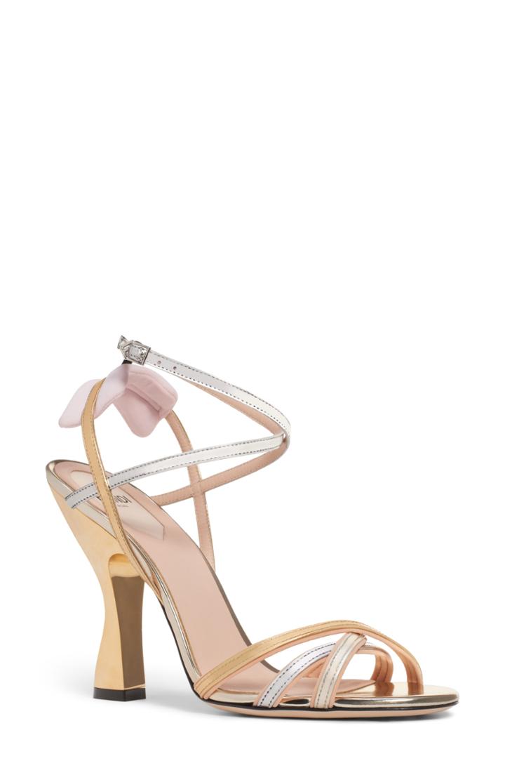 Women's Fendi Colibri Strappy Metallic Sandal .5us / 41eu - Metallic