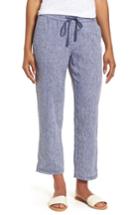 Women's Caslon Linen Crop Pants, Size - Blue