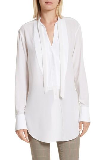 Women's Rag & Bone Frida Silk Tuxedo Blouse - White