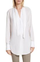 Women's Rag & Bone Frida Silk Tuxedo Blouse - White