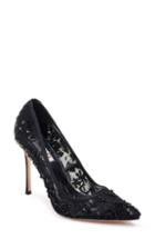 Women's Badgley Mischka Veronica Lace Pump .5 M - Black