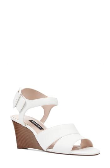 Women's Nine West Vahan Wedge Sandal M - White