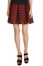 Women's Maje Pleated Lace Skirt - Red