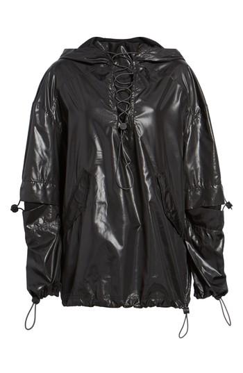 Women's Ivy Park Hi Shine Lace-up Jacket - Black