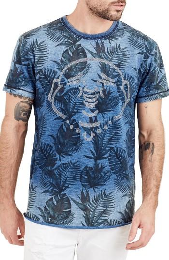 Men's True Religion Brand Jeans Buddha Print T-shirt - Blue
