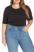Women's Madewell Short Sleeve Scoop Bodysuit, Size - Black