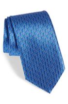 Men's Canali Geo Print Silk Tie, Size - Blue