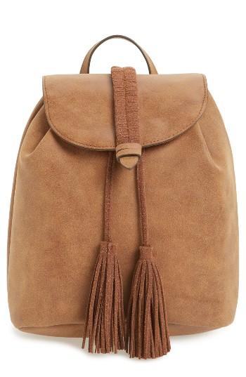 T-shirt & Jeans Faux Suede Tassel Mini Backpack -