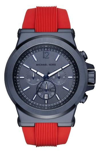 Men's Michael Kors 'dylan' Chronograph Silicone Strap Watch, 48mm