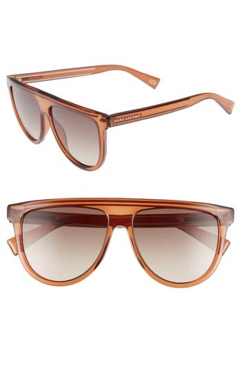 Women's Marc Jacobs 57mm Gradient Flat Top Sunglasses - Brown