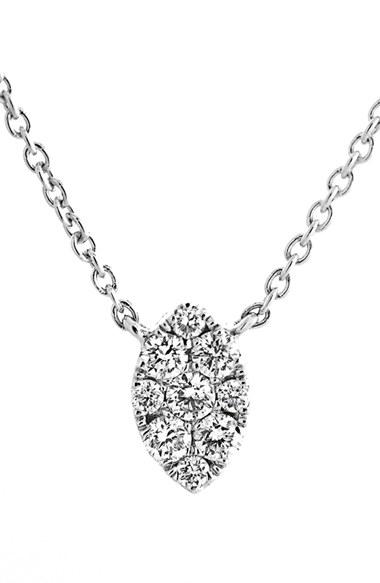 Women's Bony Levy Mini Marquise Pave Diamond Pendant Necklace (nordstrom Exclusive)