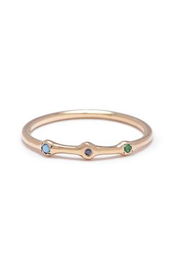 Women's Scosha Trio Emerald, Turquoise & Sapphire Ring