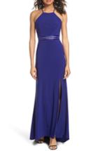 Women's Alfred Sung Strappy Sateen A-line Gown