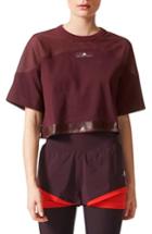 Women's Adidas By Stella Mccartney Essentials Mesh Panel Crop Tee - Grey