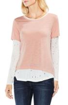 Women's Two By Vince Camuto Distressed Mix Media Top - Pink