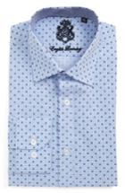 Men's English Laundry Trim Fit Geometric Dress Shirt 34/35 - Blue