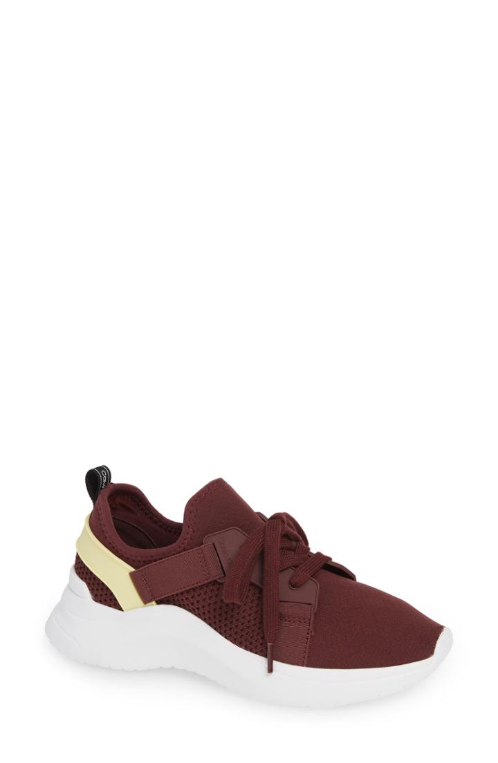 Women's Calvin Klein Urbi Knit Sneaker M - Burgundy