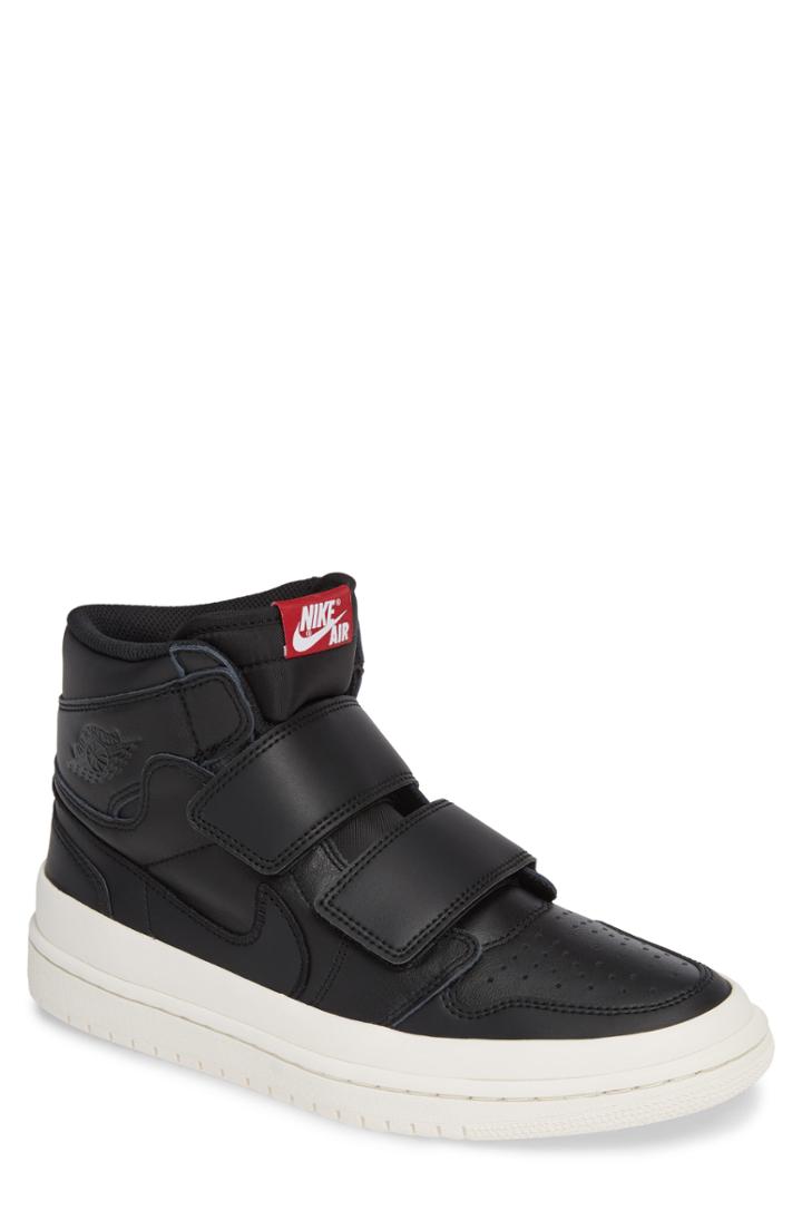 Men's Nike Air Jordan 1 Retro High Double Strap Sneaker .5 M - Black