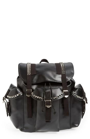 Junya Watanabe Studded Faux Leather Backpack - Black