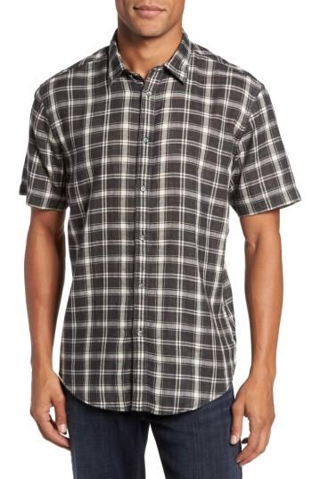 Men's Coastaoro Hansen Regular Fit Plaid Sport Shirt - Black