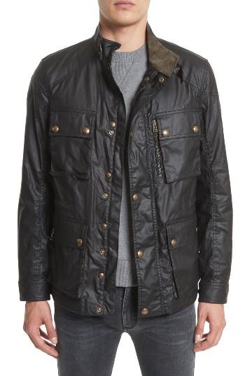 Men's Belstaff 'trialmaster 2015' Waxed Cotton Jacket Eu - Black