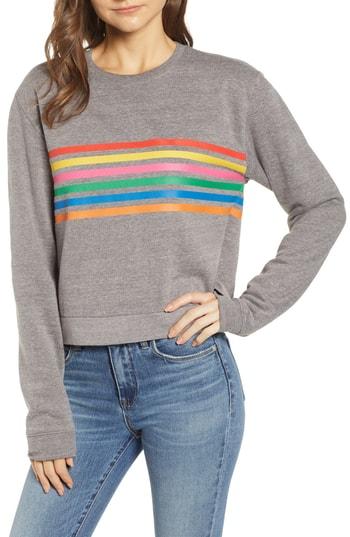 Women's Sub Urban Riot Laguna Stripe Natasha Sweatshirt - Grey