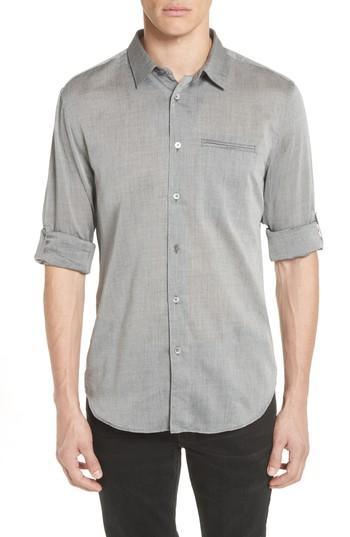 Men's John Varvatos Slim Fit Roller Long Sleeve Shirt - Grey