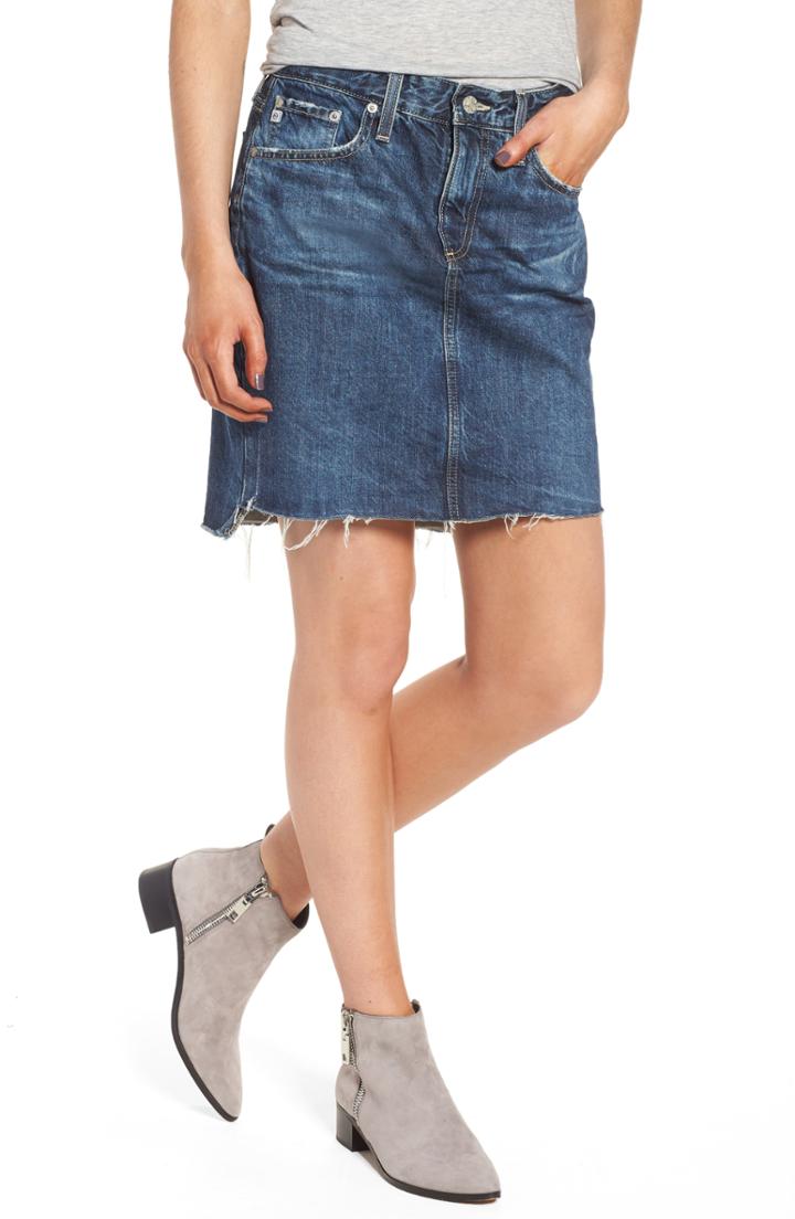 Women's Ag Erin Step Hem Denim Skirt
