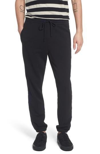 Men's Vince Mix Media Regular Fit Cotton Sweatpants - Black