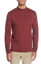 Men's Cutter & Buck 'belfair' Long Sleeve Mock Neck Pima Cotton T-shirt - Red