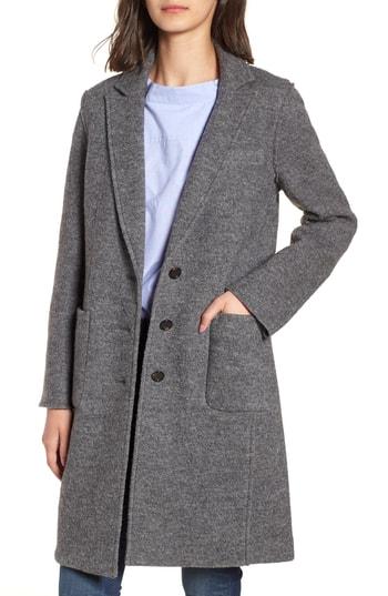 Women's J. Crew Olga Boiled Wool Topcoat - Grey