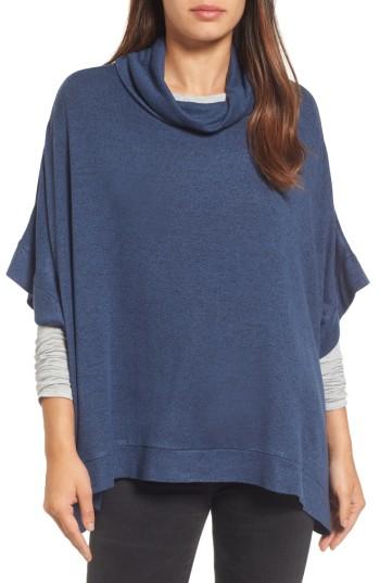 Women's Caslon Cowl Neck Poncho - Blue