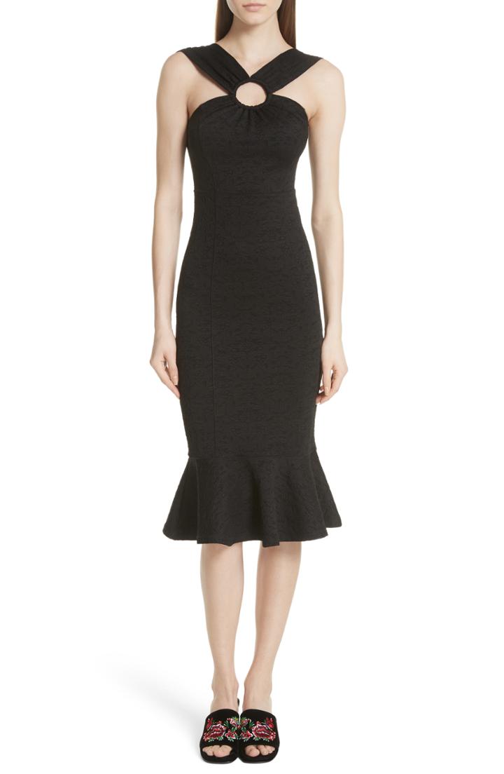 Women's Opening Ceremony Ring Detail Floral Jacquard Mermaid Dress