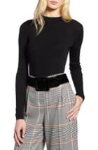 Women's Halogen X Atlantic-pacific Ribbed Shimmer Top - Black