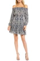 Women's Cupcakes And Cashmere Elroy Print Off The Shoulder Blouson Dress, Size - Blue