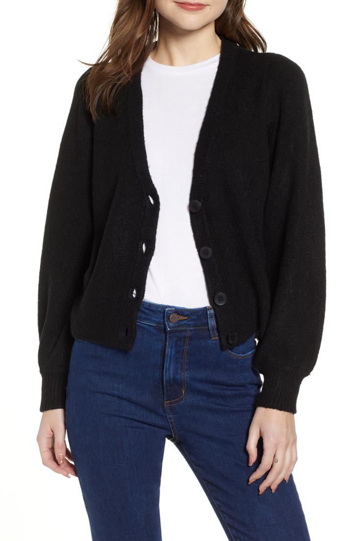Women's Vero Moda Front Button Cardigan - Black