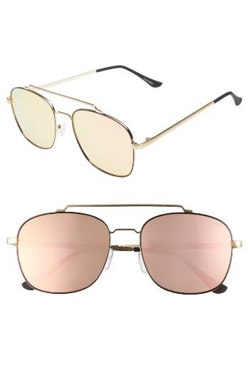 Women's Quay Australia To Be Seen 58mm Aviator Sunglasses - Gold/ Pink