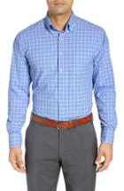 Men's Peter Millar Natural Touch Fit Sport Shirt, Size Small - Blue