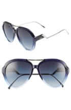 Women's Fendi 58mm Aviator Sunglasses - Blue Azure