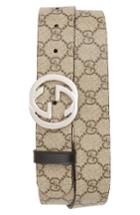 Men's Gucci Reversible Logo Interlocking Belt Eu - Beige