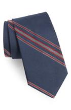 Men's Michael Bastian Stripe Silk Tie, Size - Burgundy