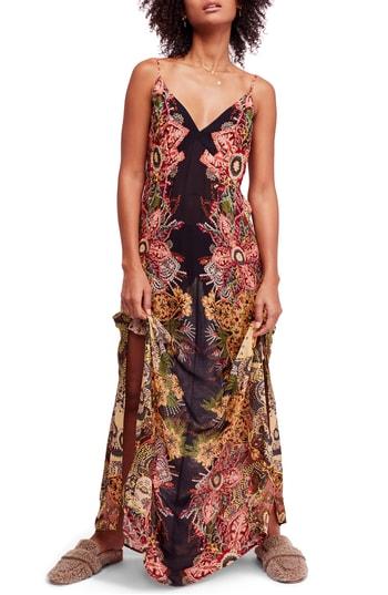 Women's Free People Wildflower Print Maxi Slipdress - Black